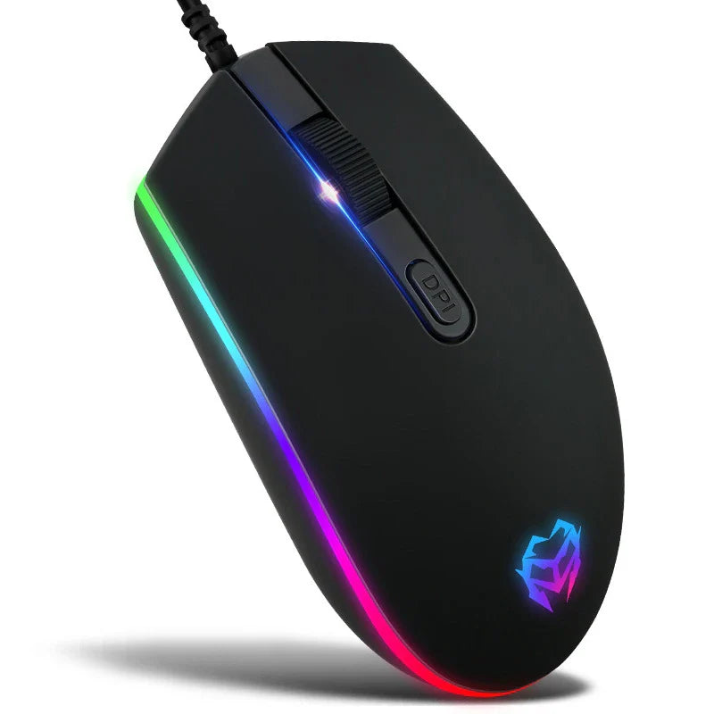 Radiant crystal-like illuminated wired keyboard and mouse combo with sleek, modern design and vibrant backlighting
