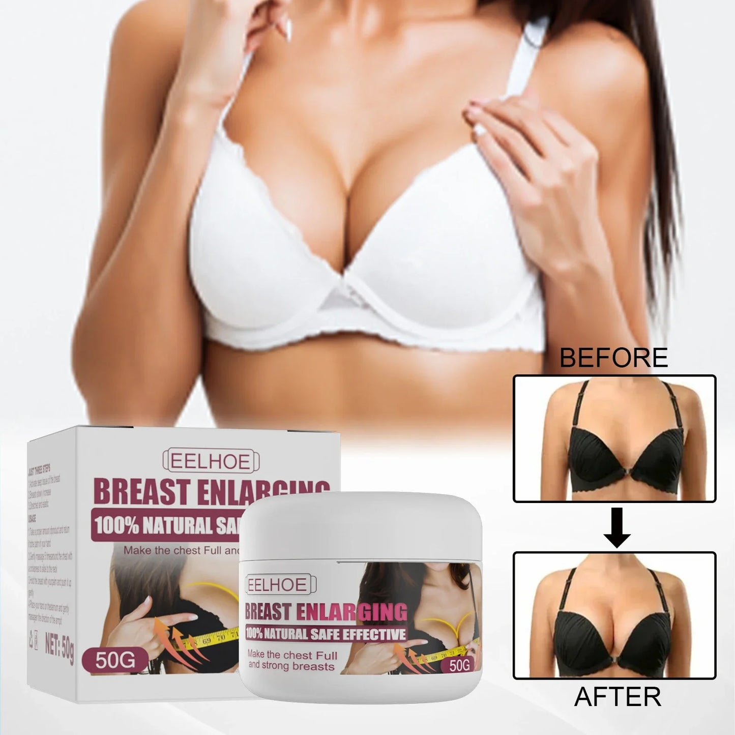 Premium breast enhancement cream that lifts, tightens and firms for a more youthful, plump bust