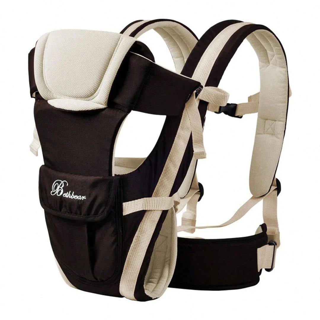Premium baby carrier backpack with four carrying positions, adjustable straps, and ergonomic support for hands-free parenting