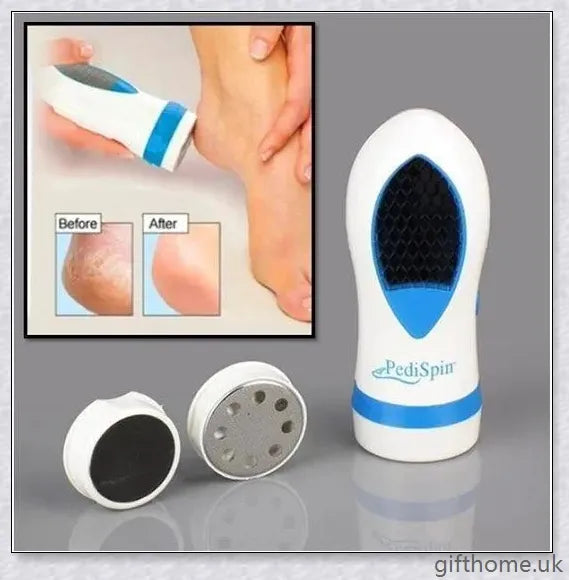 Premium callus removal device with dual speeds and finishing head for smooth, soft feet