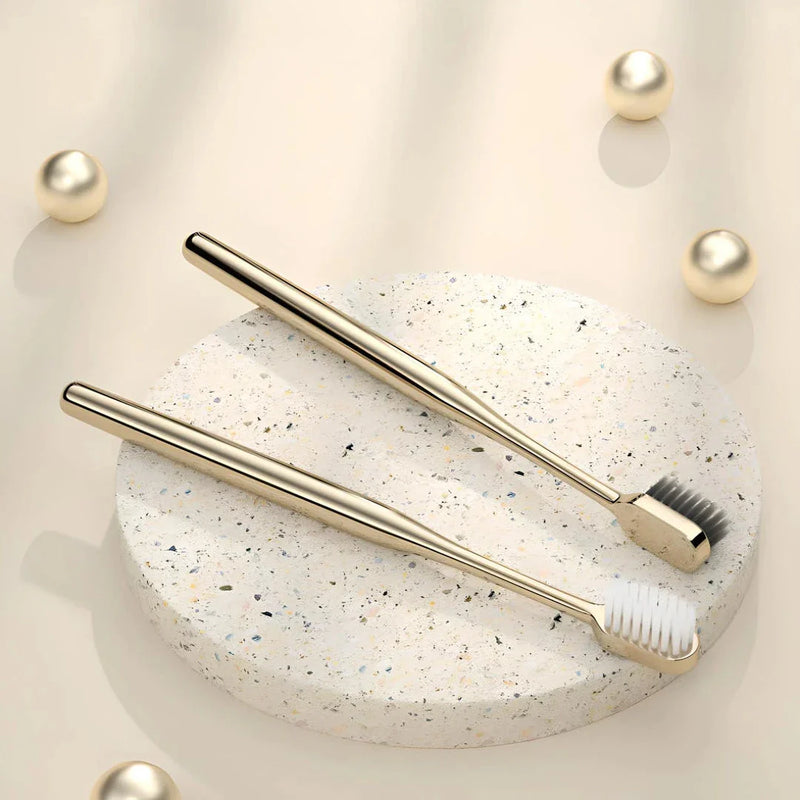 GiftHome UK Elegant Gold and Silver Toothbrush for Refined Oral Care