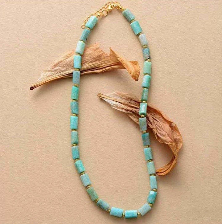 Elegant red natural stone necklace with minimalist design, crafted in the United Kingdom