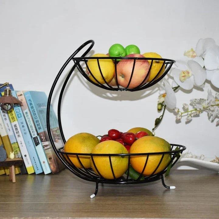 Premium iron fruit basket with ample storage capacity for fresh produce, designed for elegant kitchen organisation