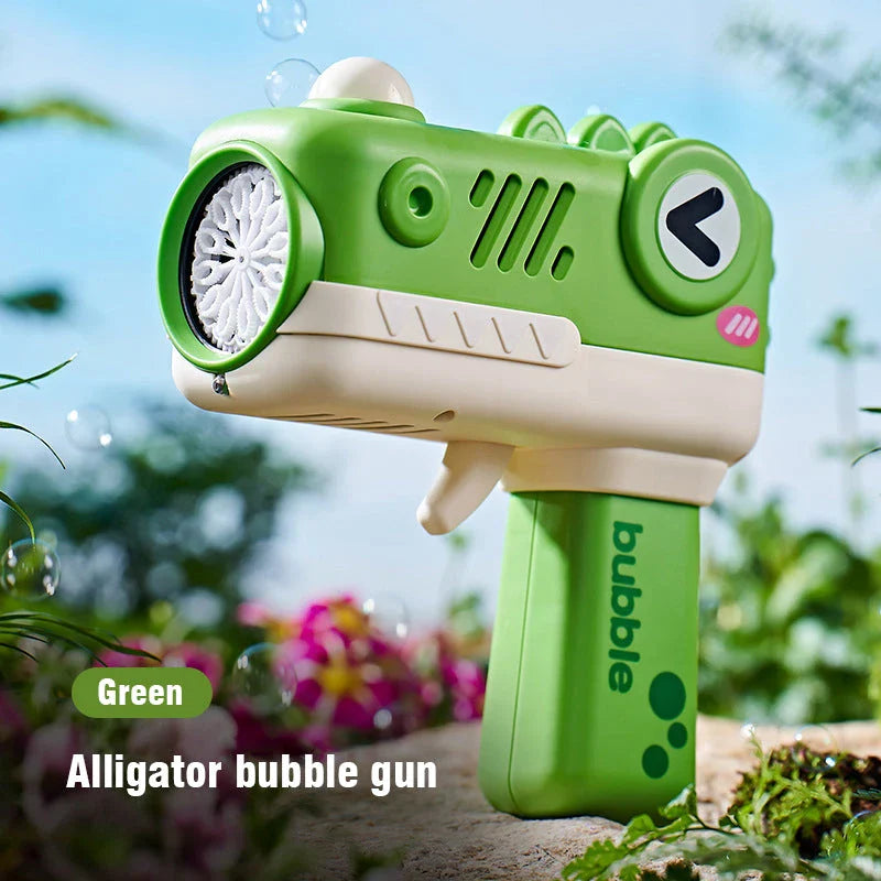 A colourful and vibrant cartoon-themed bubble blaster machine, perfect for entertaining children at outdoor events and parties.