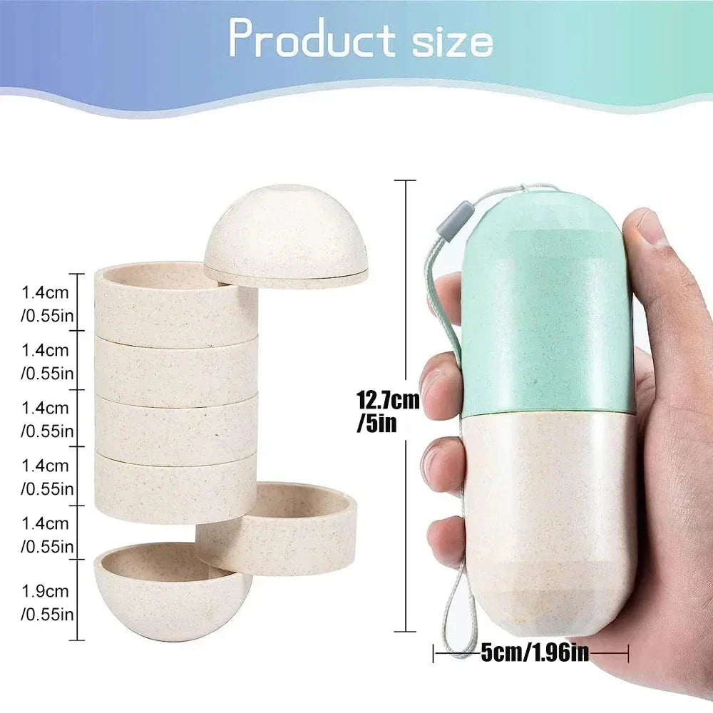 Secure Weekly Pill Splitters and Organiser with Waterproof Design for Medication and Supplement Management