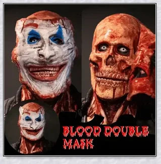 Terrifyingly lifelike horror mask with two removable layers, articulated jaw, and breathable design for a comfortable Halloween costume