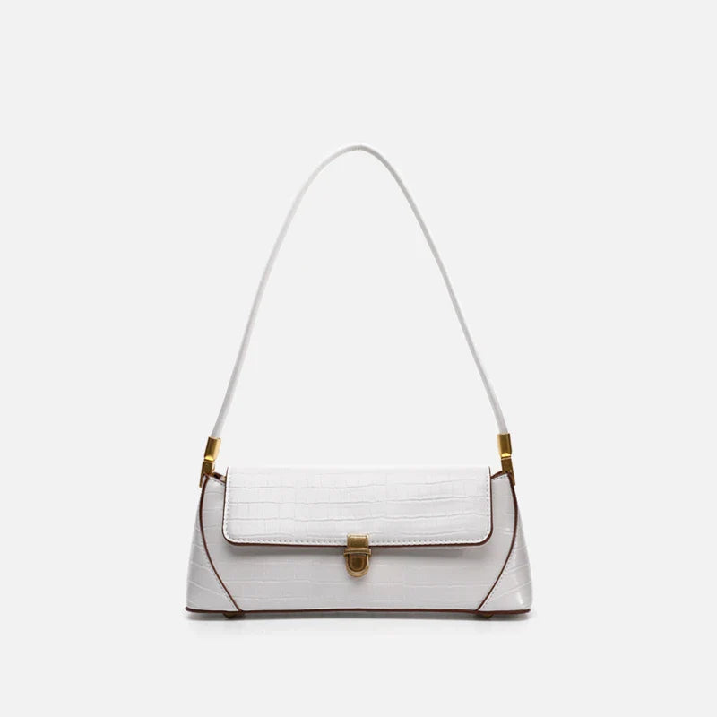 Stylish Trendy Shoulder Bag with Crocodile Pattern, Made of Premium PU Material for Versatile British Fashion