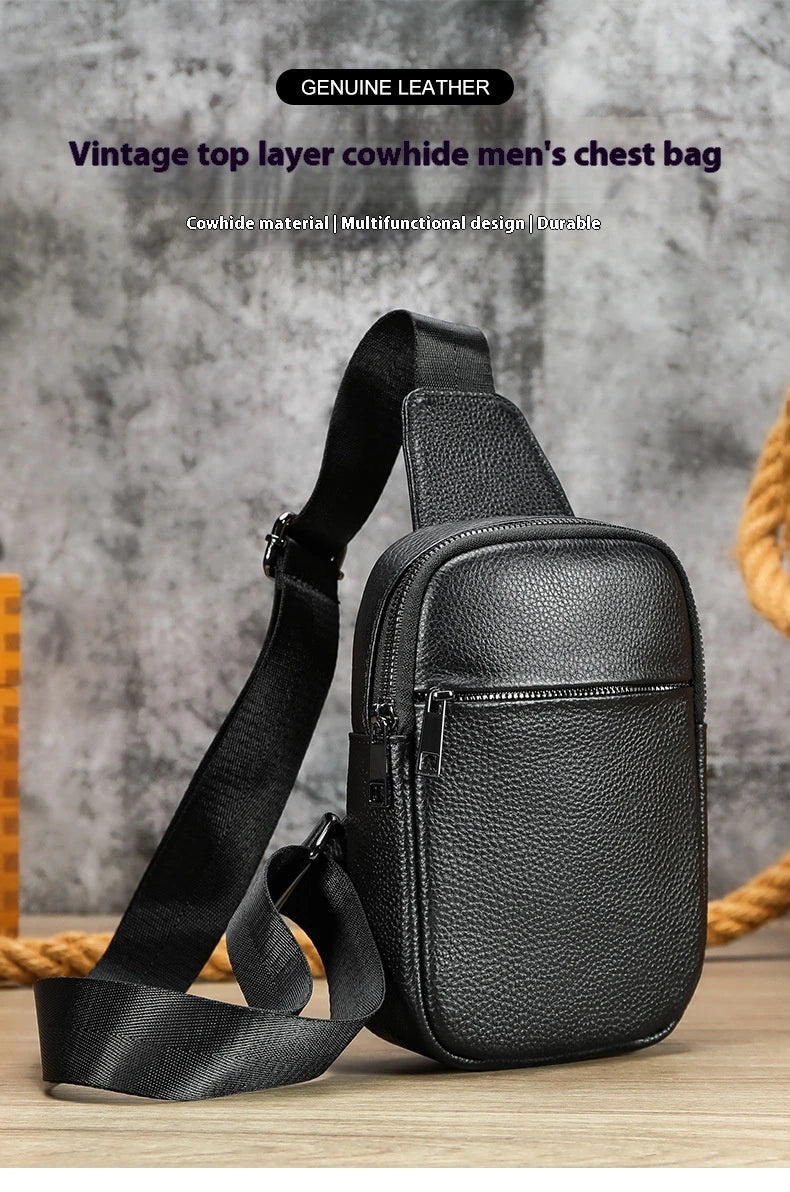 GiftHome UK Premium Genuine Leather Outdoor Crossbody Bag for Men
