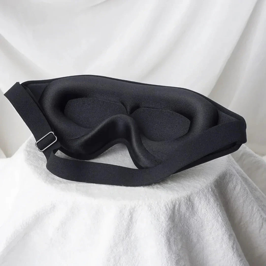 Luxurious 3D sleep mask with mulberry silk and memory foam for ultimate comfort and light blocking