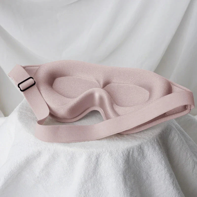 Luxurious 3D sleep mask with mulberry silk and memory foam for ultimate comfort and light blocking