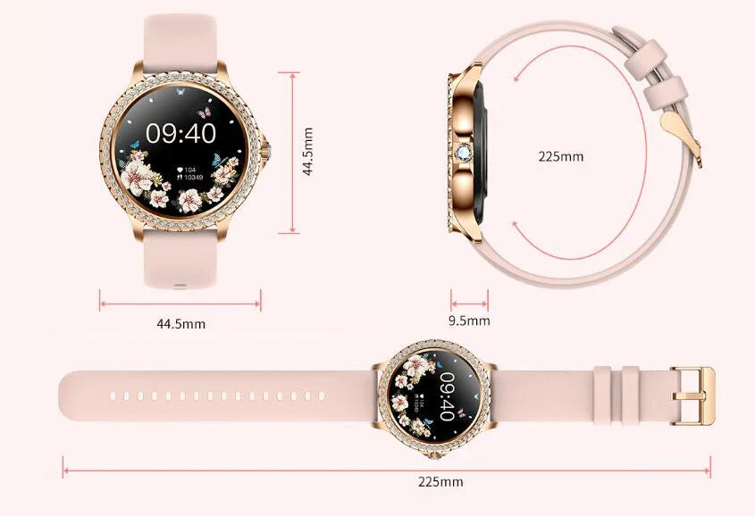 Stylish smart watch with heart rate, blood pressure, and blood oxygen monitoring for an active lifestyle