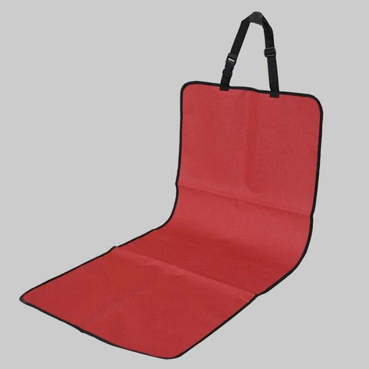 Premium waterproof pet car seat cover in red, designed to protect vehicle's back bench from dirt, fur, and spills