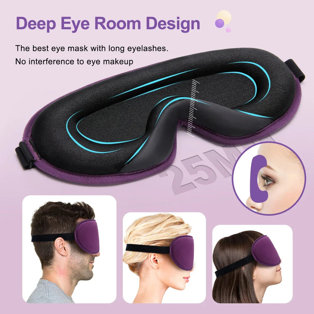 Luxury 3D Memory Foam Silk Sleep Mask for Uninterrupted, Comfortable Sleep