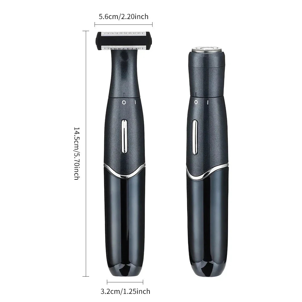 4-in-1 Rechargeable Electric Shaver for Men and Women, featuring premium materials, efficient hair removal, and smart charging capabilities