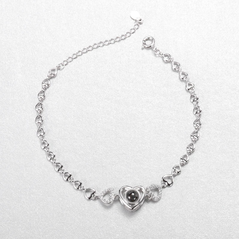 100 Languages 'I Love You' Micro-Engraved Diamond-Set Sterling Silver Bracelet