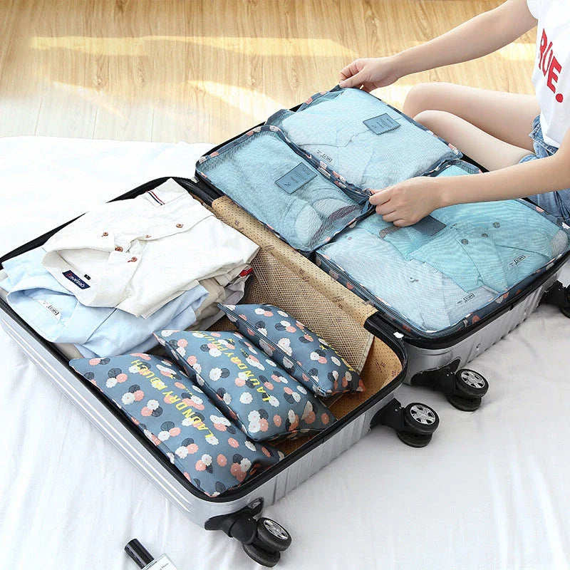 GiftHome UK Premium 6-Piece Travel Organiser Bag Set - Streamlined Packing for UK Getaways