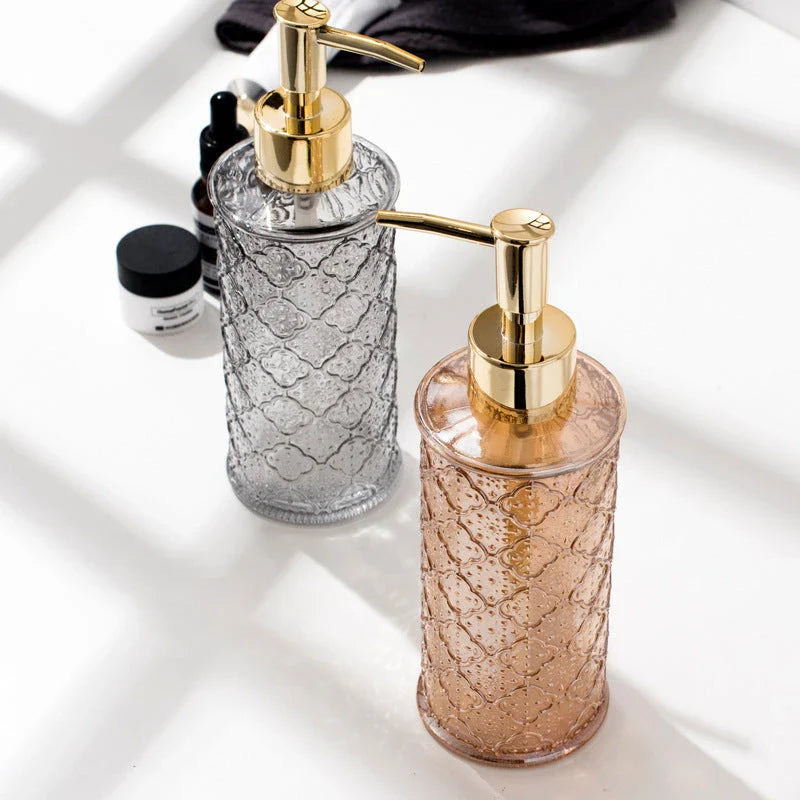 GiftHome UK Elegant 280ml Glass Soap Dispenser for Bathroom & Kitchen