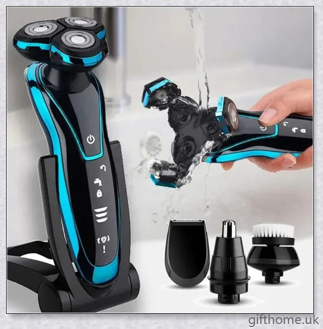Premium 4D Rotary Electric Shaver with Floating Heads for a close, comfortable shave