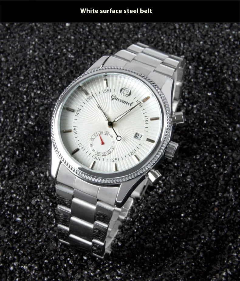 Premium British-made steel-belt business watch with a classic, elegant design