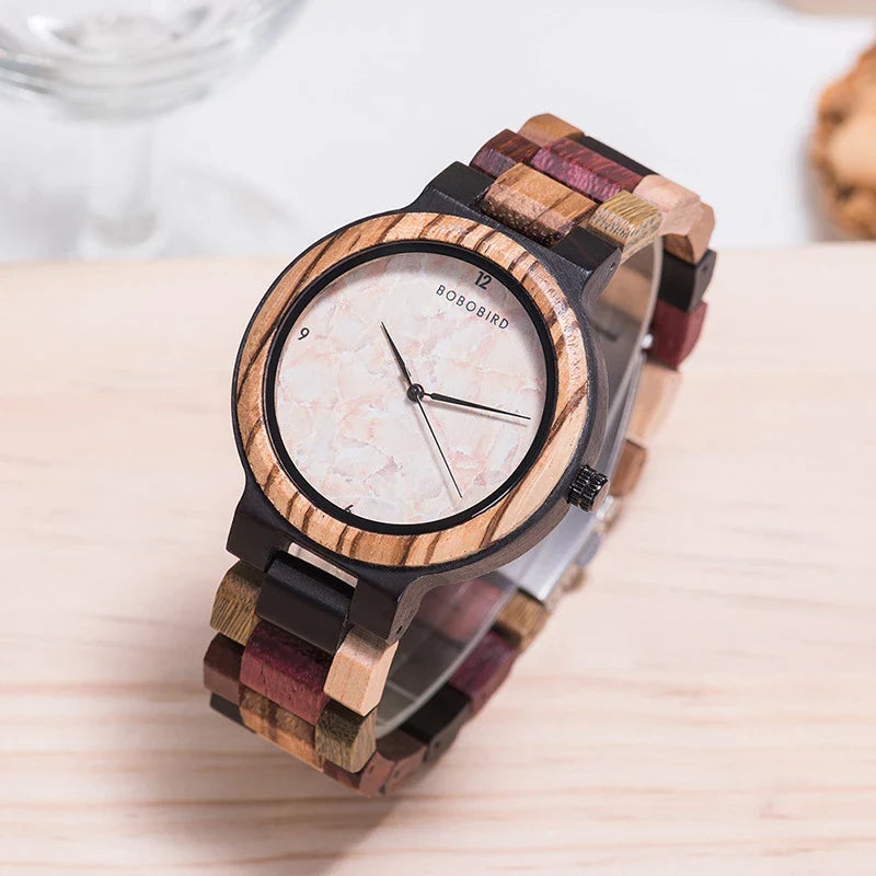 Premium handcrafted wooden watch with a minimalist, elegant design and a round dial