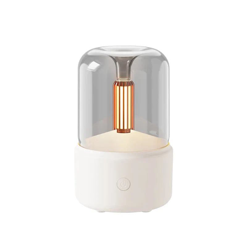 Essential Oil Aroma Diffuser with Soothing Candlelight Effect and LED Lighting