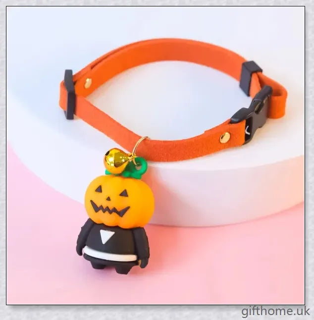 Collaween Halloween Pet Collar Adornment with whimsical cartoon patterns and glow-in-the-dark features