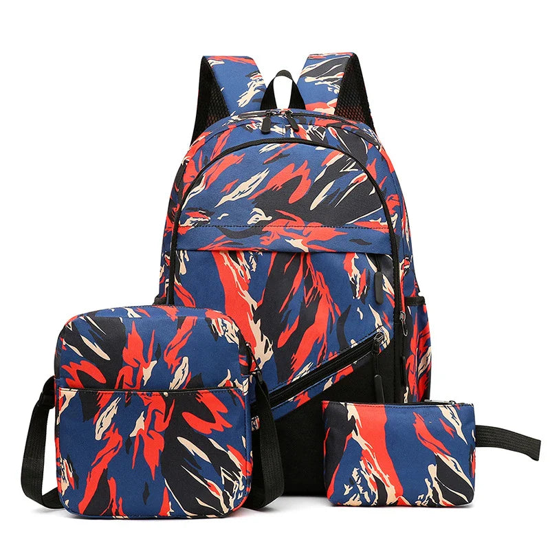 A durable, breathable Canvas Camouflage Backpack with multiple pockets and a spacious main compartment, perfect for outdoor adventures.