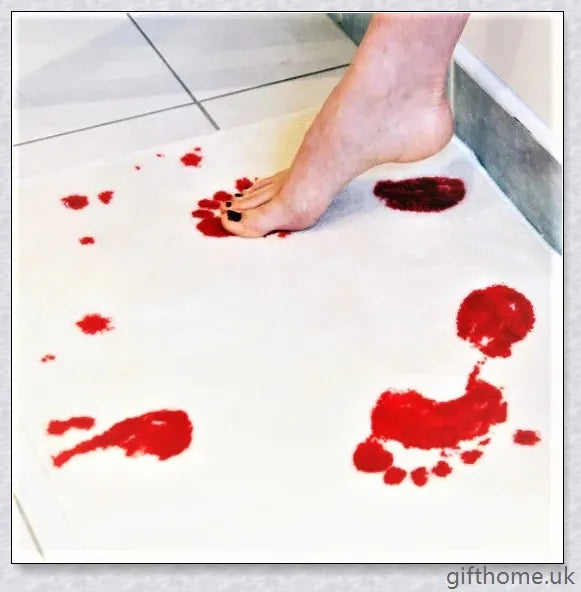 Bloody Colour Changing Bath Mat - Instantly transforms into a mesmerising crimson canvas when wet