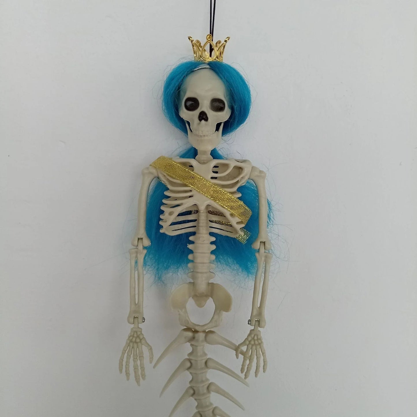 Mermaid bone pendant decoration in brown, dark purple, burgundy, and lake blue colours, ideal for Halloween outdoor courtyard displays