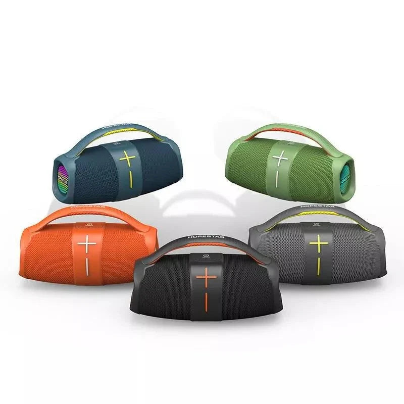 40W High-Power Portable Bluetooth Speaker with Dual Bass Radiators and Vibrant RGB Lighting