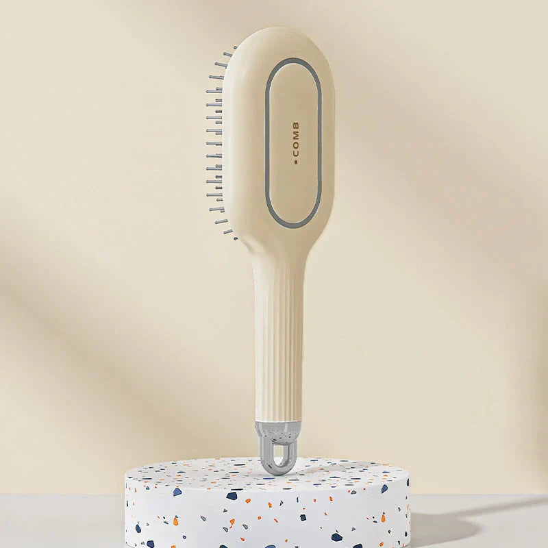 A high-quality hair comb with a flexible air cushion base that gently massages the scalp while detangling and smoothing hair