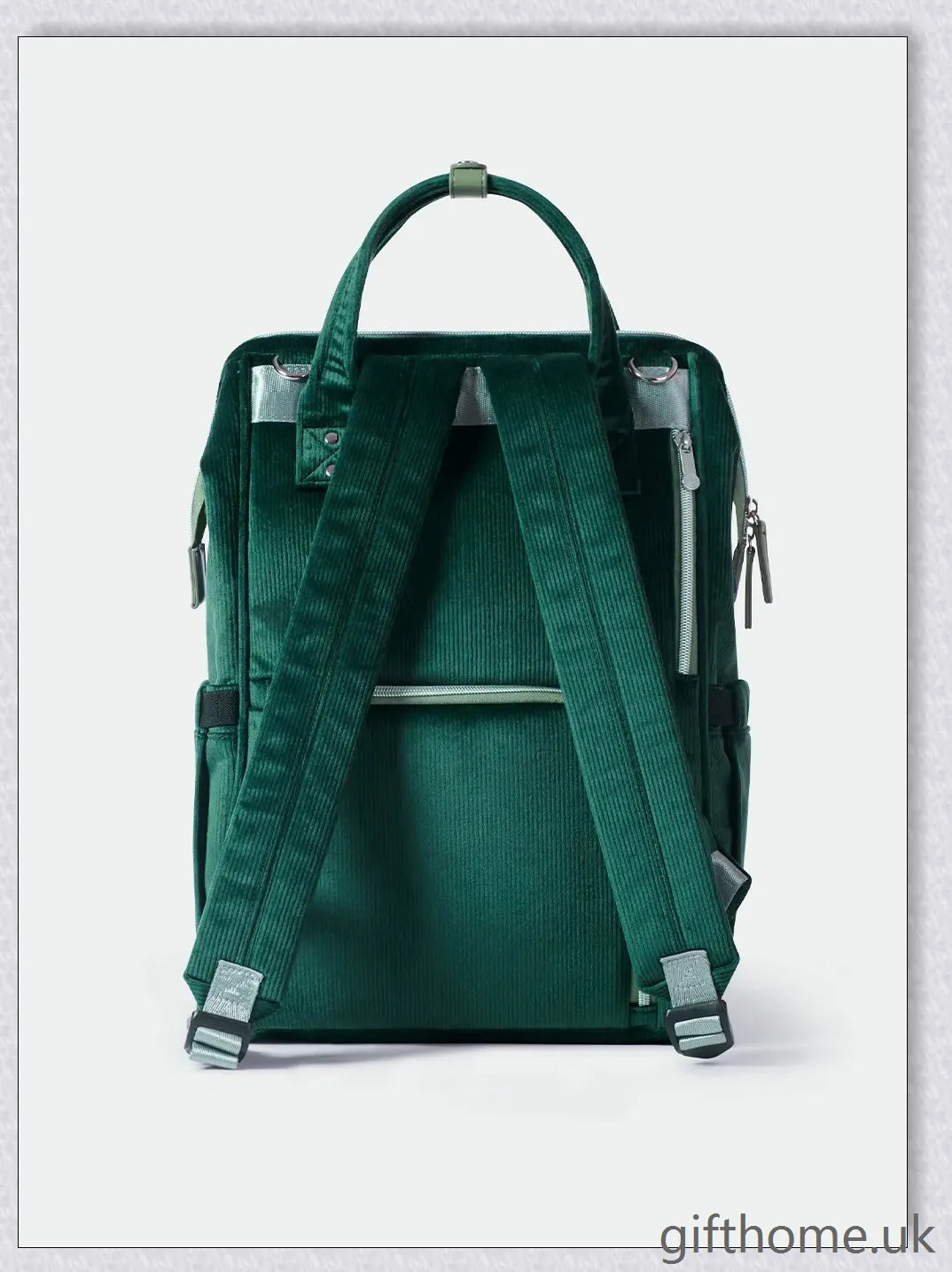 Premium polyester nappy backpack with multiple pockets and adjustable straps, perfect for modern British parents