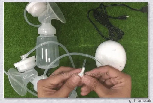 Premium electric double breast pump with hospital-grade design, soft massage cushions, and versatile power options for UK mothers