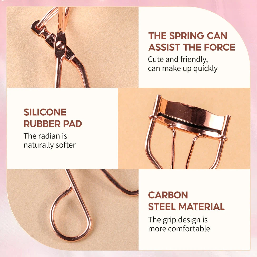OVW 1PCS Eyelash Curler Clip in rose gold, designed for effortlessly curled and volumized lashes