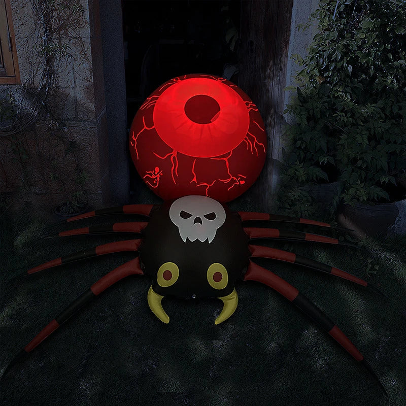 Illuminating Halloween Inflatable Spider Decoration with Captivating Lighting and Eco-Friendly Design