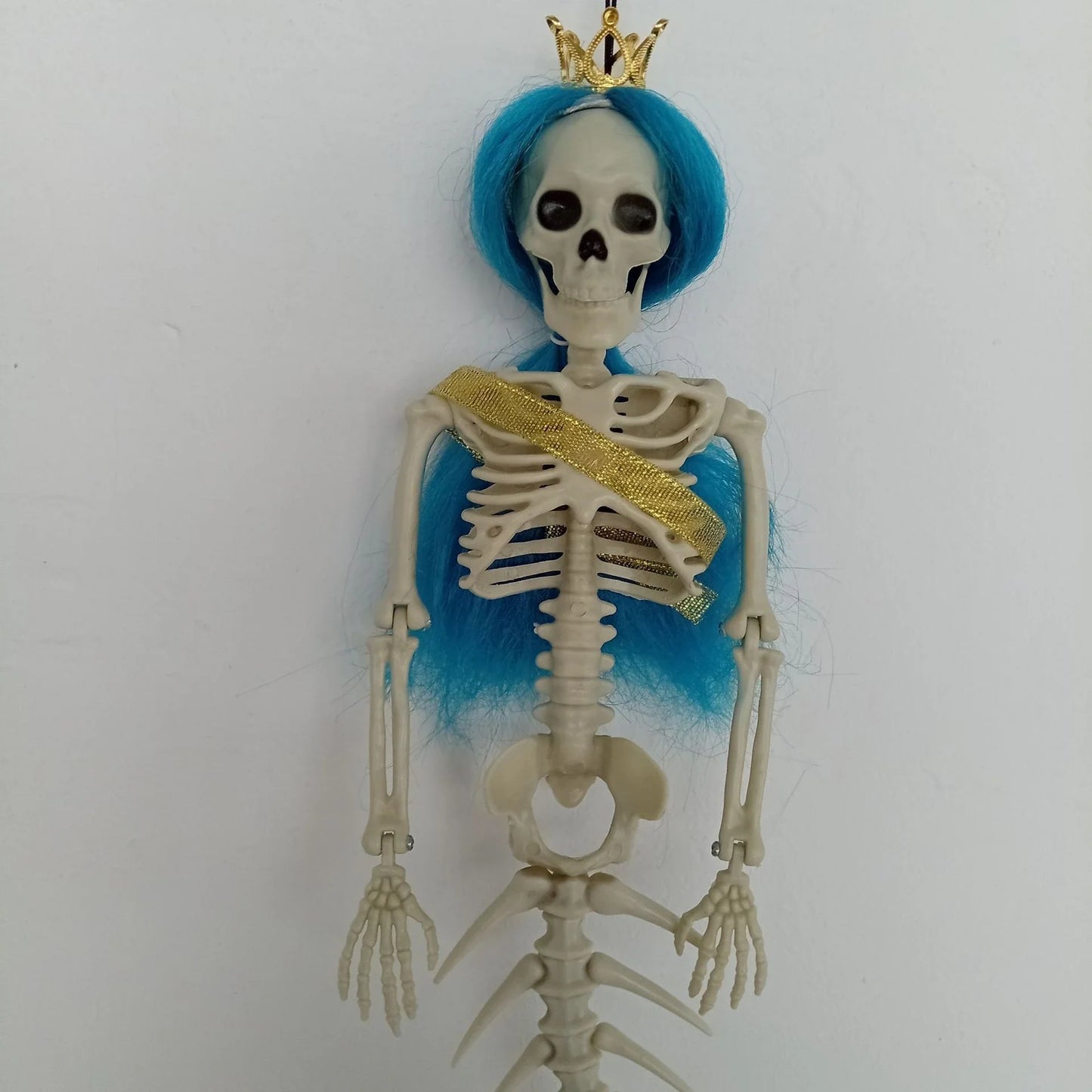 Mermaid bone pendant decoration in brown, dark purple, burgundy, and lake blue colours, ideal for Halloween outdoor courtyard displays