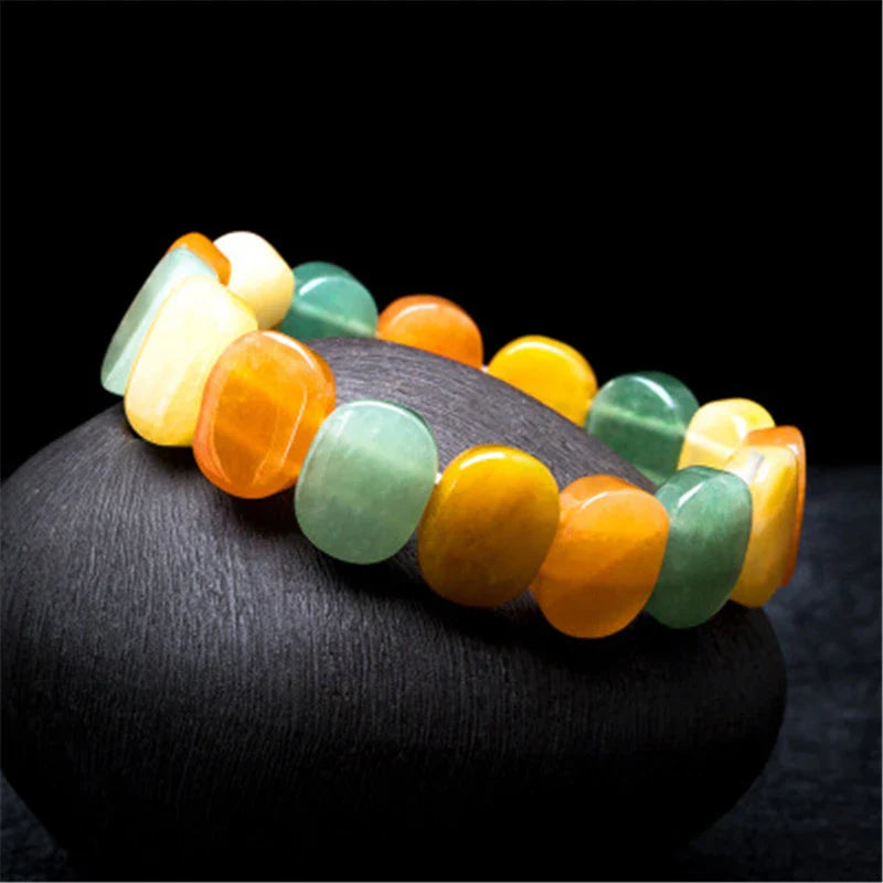 Elegant Tiger Eye crystal bracelet with geometric design, a versatile accessory for women