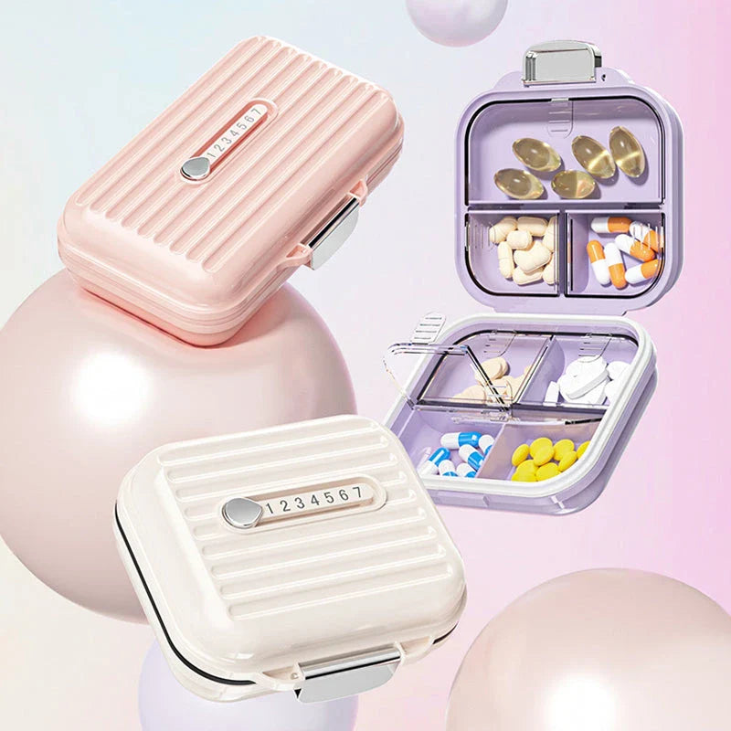 Premium waterproof weekly pill organiser with seven secure compartments for organised medication management