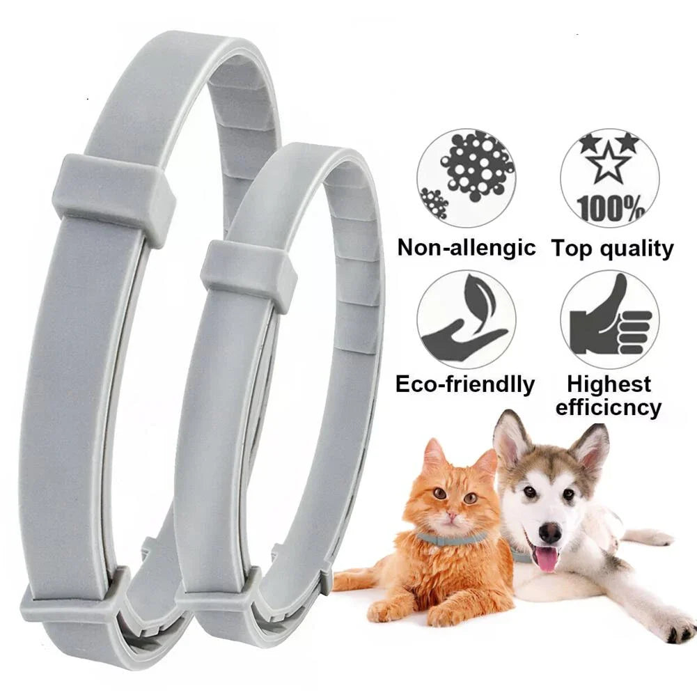 A premium anti-flea and tick collar for small cats and dogs, providing 8 months of continuous protection with an adjustable and water-resistant design.