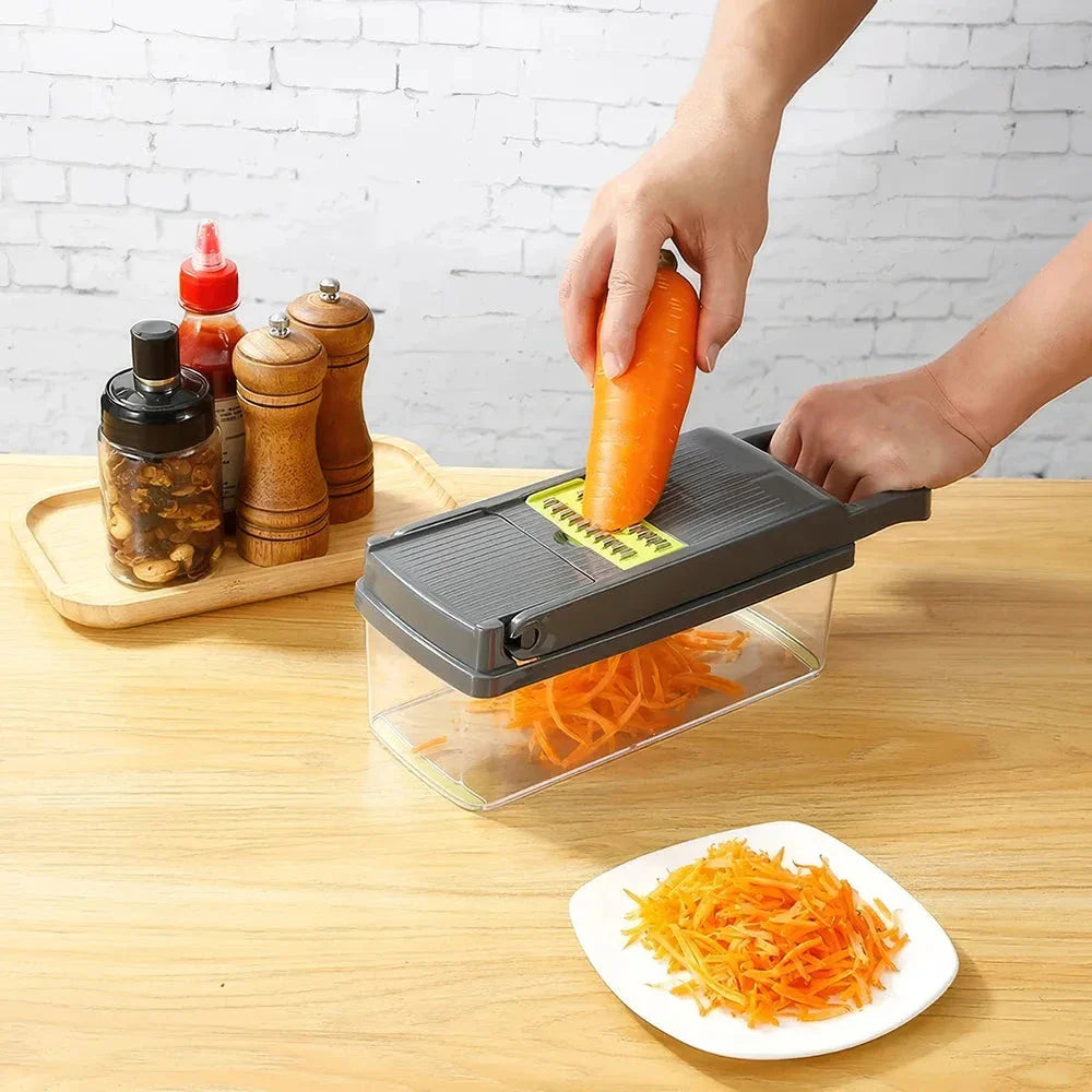 Trendha Multifunctional Vegetable Chopper with 14-in-1 functionality, durable construction, and easy cleanup