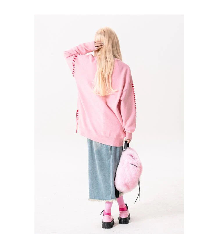 Cosy Autumn Knit Jumper with Stylish Star Design, Available in Sizes S-XL