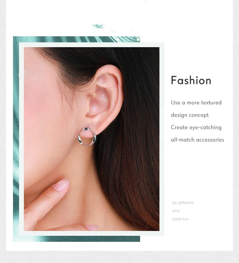 GiftHome UK Stylishly Unique Geometric Silver Earrings for the Modern British Woman