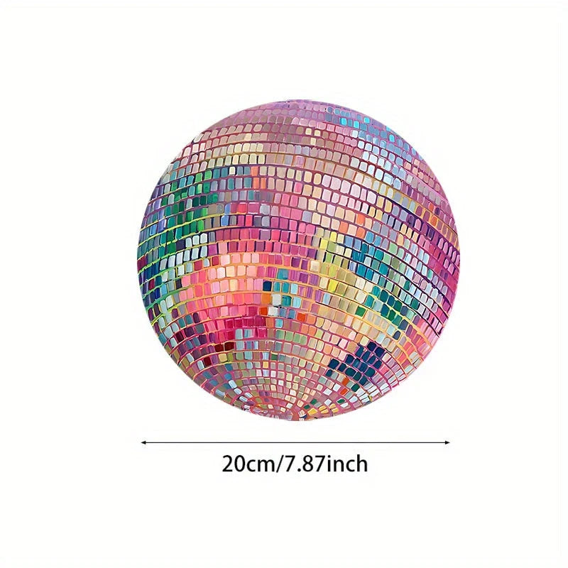 Vibrant pink disco ball pattern mouse pad for a stylish and functional desk accessory