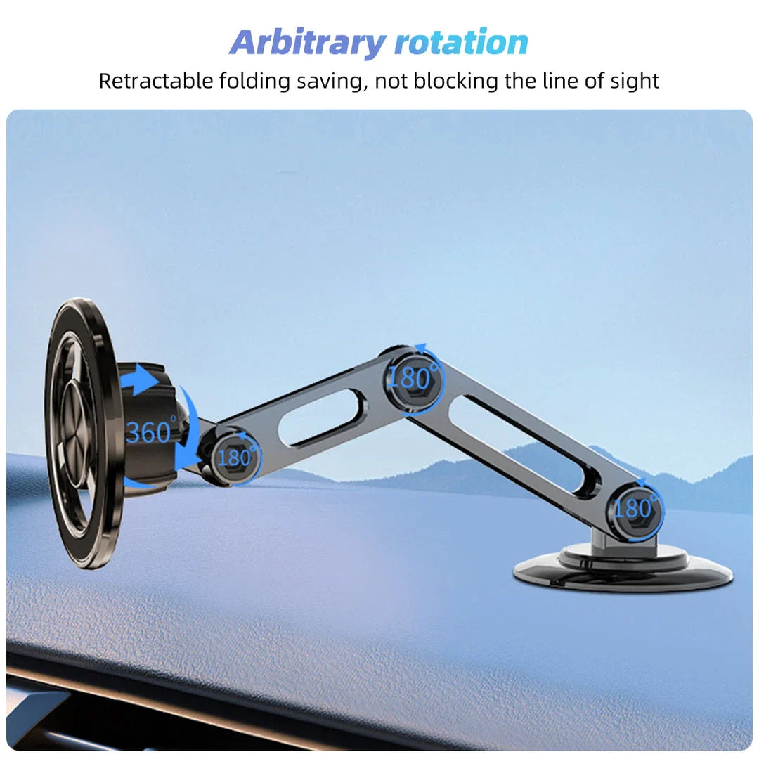Premium Magnetic 360° Rotating Car Phone Holder with Secure Magnetic Grip and Adjustable Viewing Angle