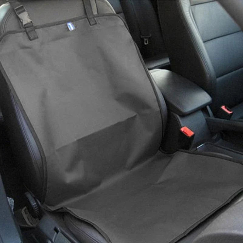 Premium waterproof pet car seat cover in red, designed to protect vehicle's back bench from dirt, fur, and spills