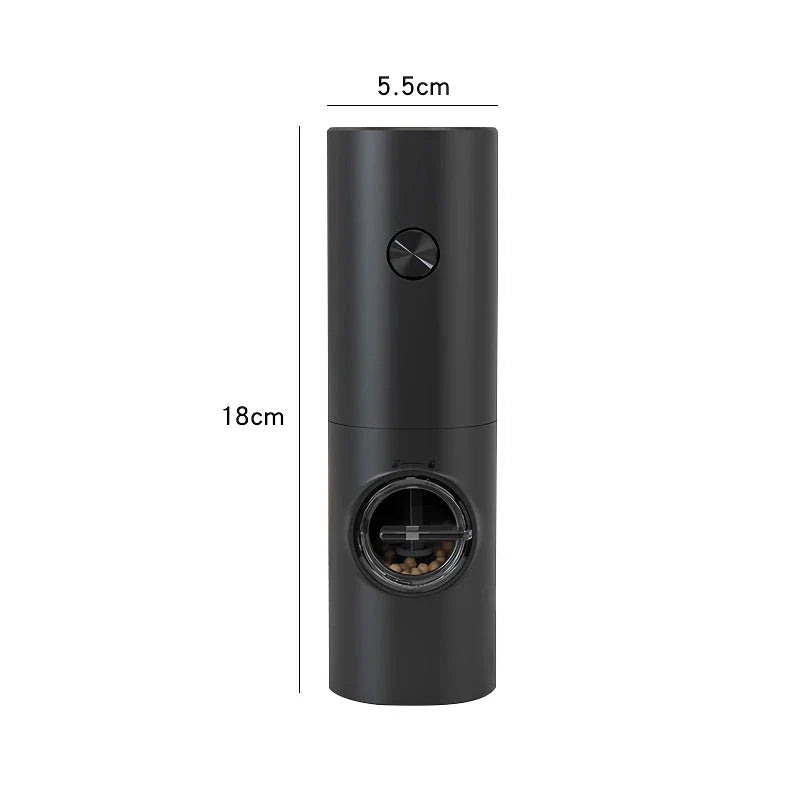 Premium compact electric spice grinder with adjustable coarseness settings, automatic operation, and durable construction for home and travel use
