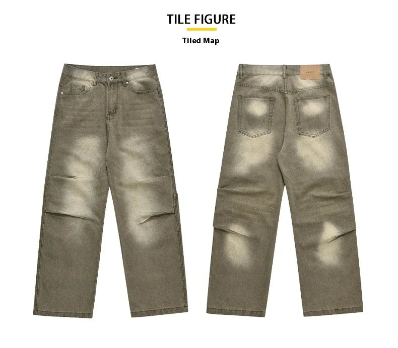 Stylish retro-inspired casual trousers with a distressed finish, available in a range of classic colours and sizes to suit the modern British consumer.