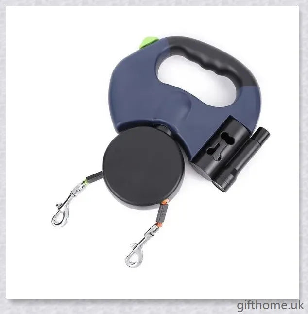 Premium retractable dog leash with dual-headed design for improved control and smooth, tangle-free retraction