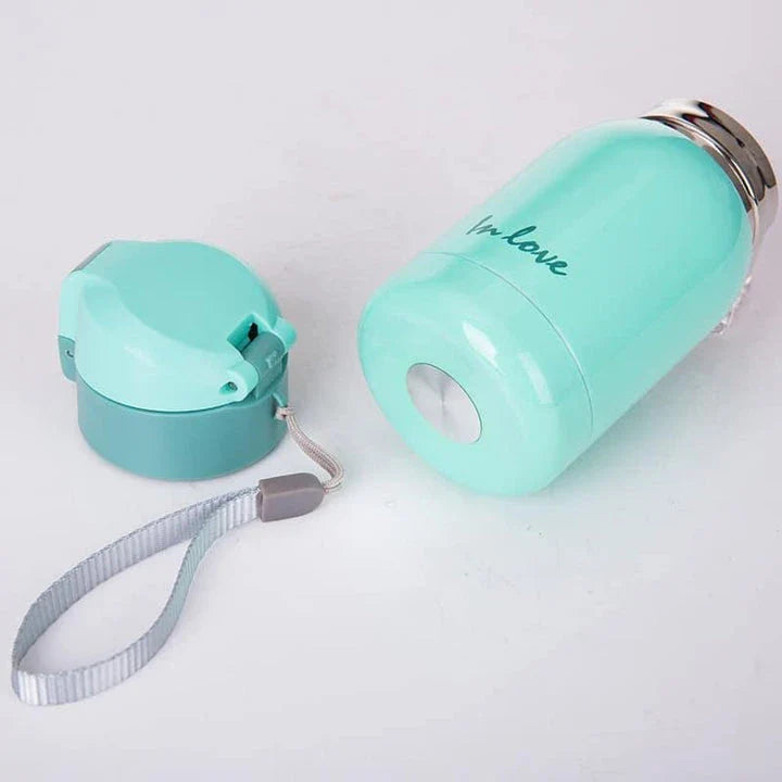 Stylish stainless steel travel thermos with compact and lightweight design, perfect for keeping drinks hot or cold on the go