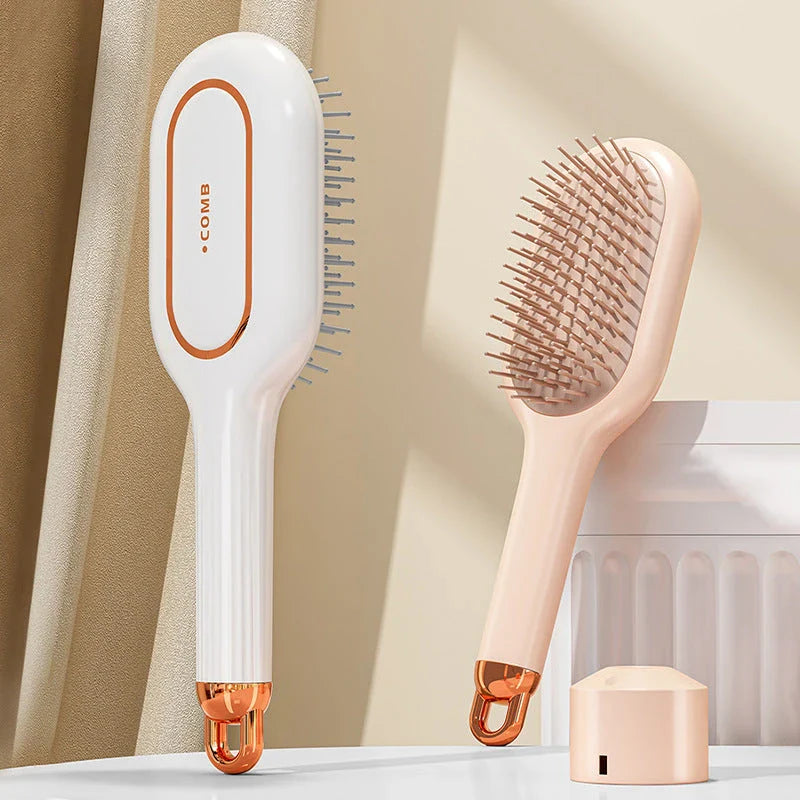 A high-quality hair comb with a flexible air cushion base that gently massages the scalp while detangling and smoothing hair